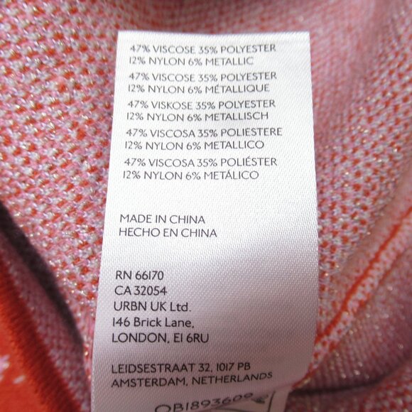 Anthropologie The Beatriz Mock-Neck Sweater: Lurex Edition Orange Small - Picture 10 of 10